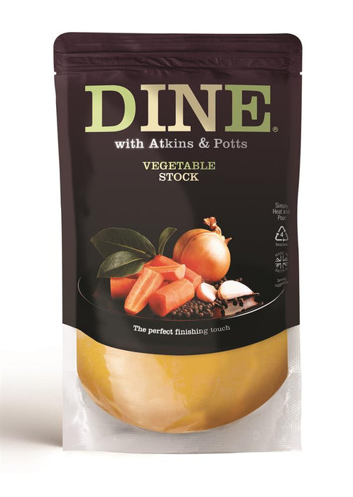 DINE in with Atkins and Potts Vegetable Stock 350g