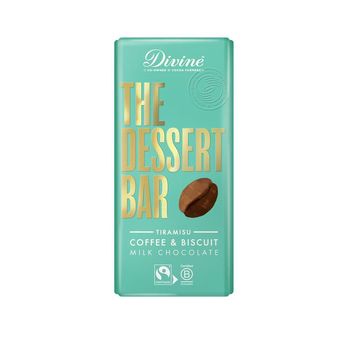 Divine Chocolate 38% Milk Chocolate Tiramisu Bar 180g