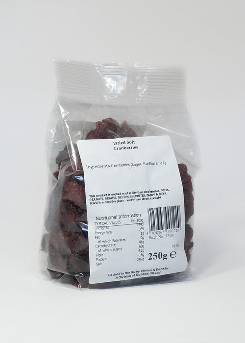 Seaford Wholefoods Dried Cranberries 250g