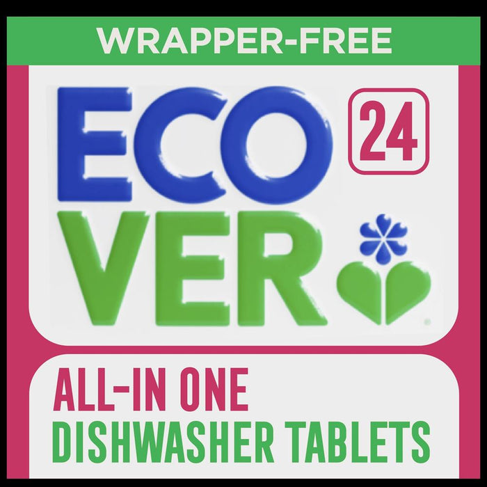 Ecover Dishwasher Tabs All in One New Plastic Wrapper Free 24's