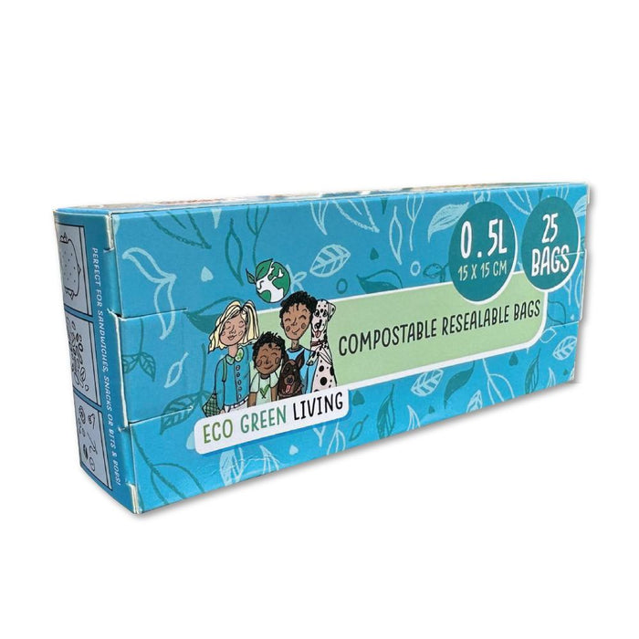 Eco Green Living 0.5L 25 Resealable Ziplock Bags