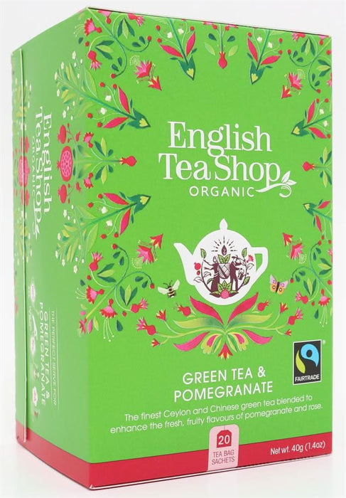 English Tea Shop Green Tea & Pomegranate 20 Tea Bags