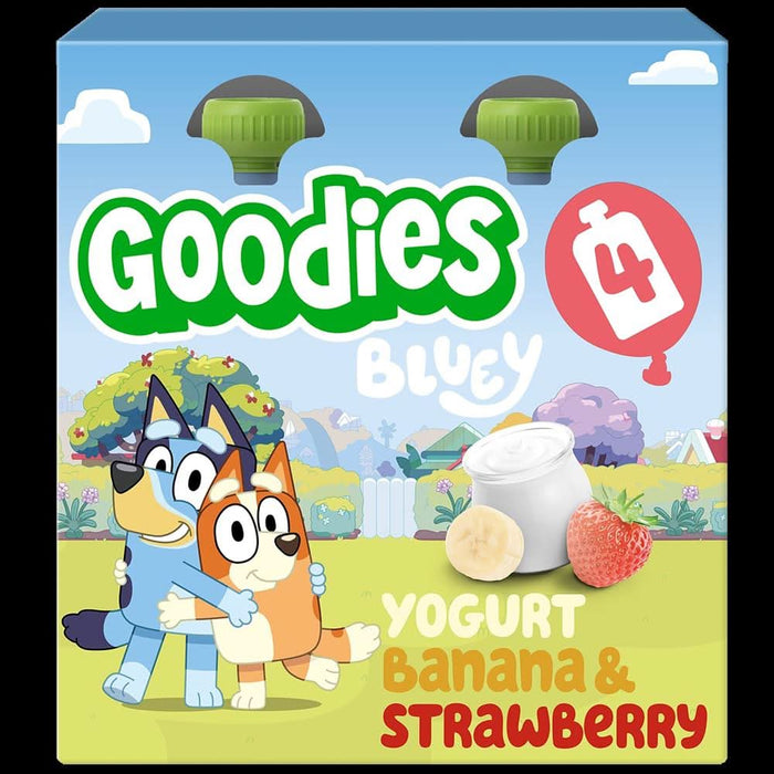 Goodies Bluey Yog Ban & Strawb Pouch 4 x 100g