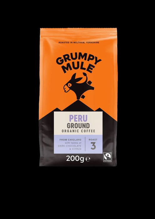Grumpy Mule Organic Peru Ground Coffee 200g