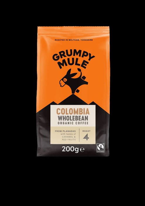 Grumpy Mule Organic Colombia Whole Beans 200g