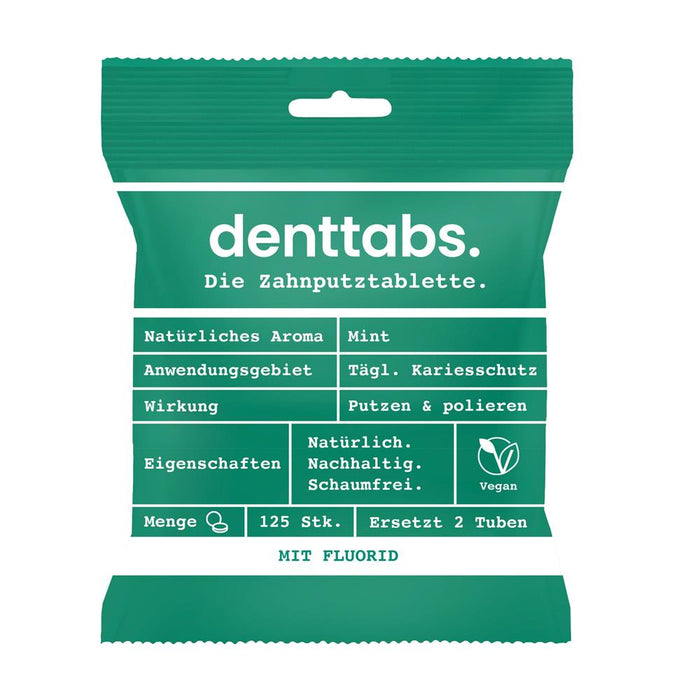 Georganics Denttabs Toothtablets - Mint with Flouride 125 Pieces