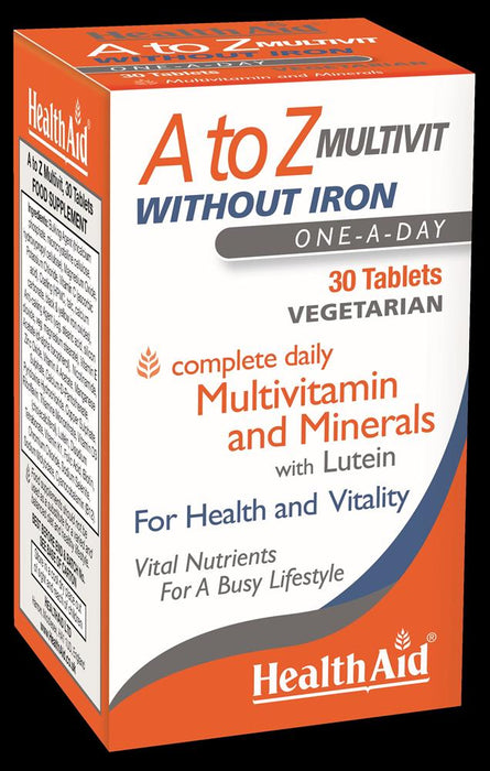 HealthAid A to Z Multivit Without Iron 30 Tablets