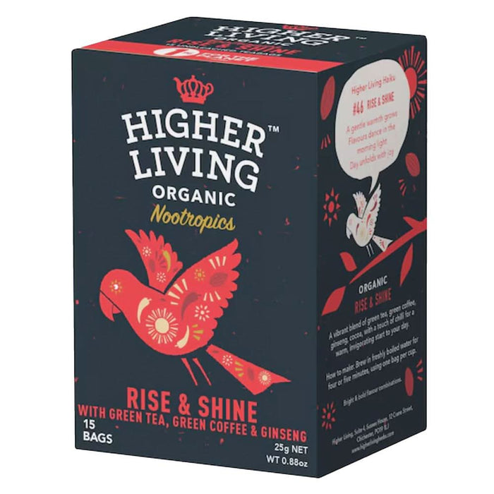 Higher Living Nootropics Rise and Shine Tea 15 Bags