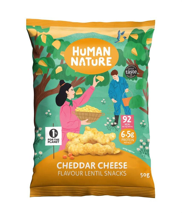 Human Nature Cheddar Cheese Lentil Snack 50g