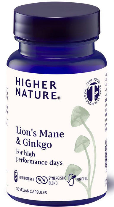 Higher Nature Lions Mane and Ginkgo 30 Capsules