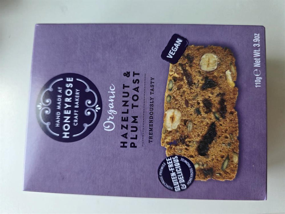 Honeyrose Bakery Org GF Hazelnut & Plum Toast 110g