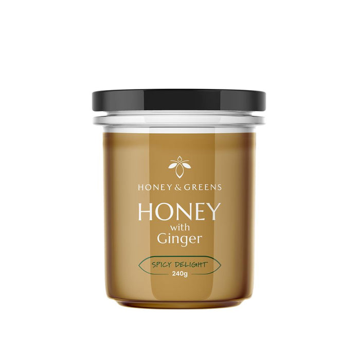 Honey and Greens British Honey with Ginger 240g