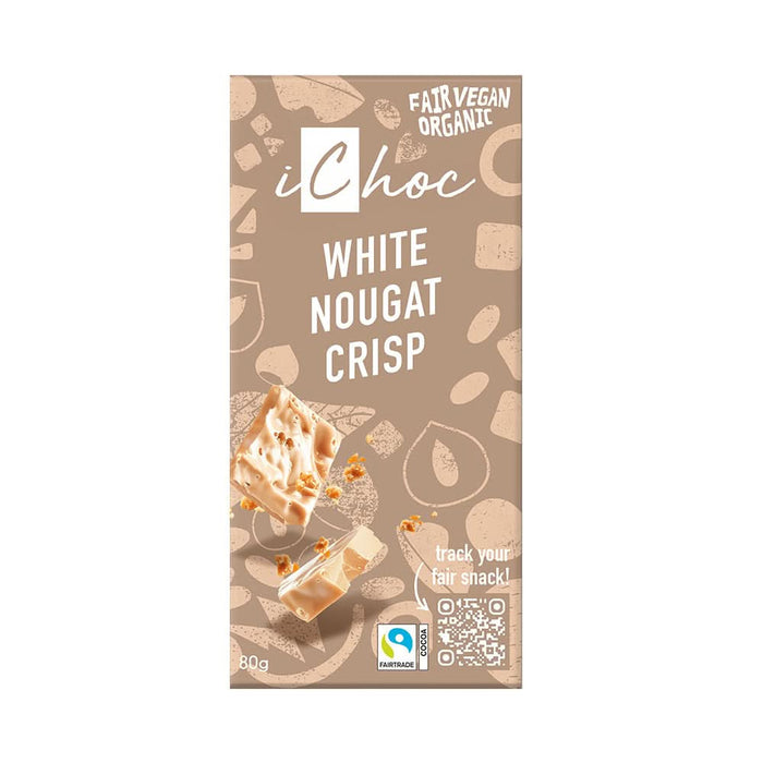 iChoc White Nougat Crisp Chocolate 80g