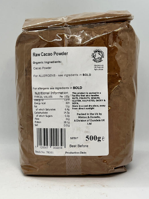 Minton & Donello Organic Raw Cacao Powder 500g