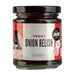 Janda Smoky Onion Relish jar, 215g, featuring a rich, dark brown onion spread with a rustic label design.