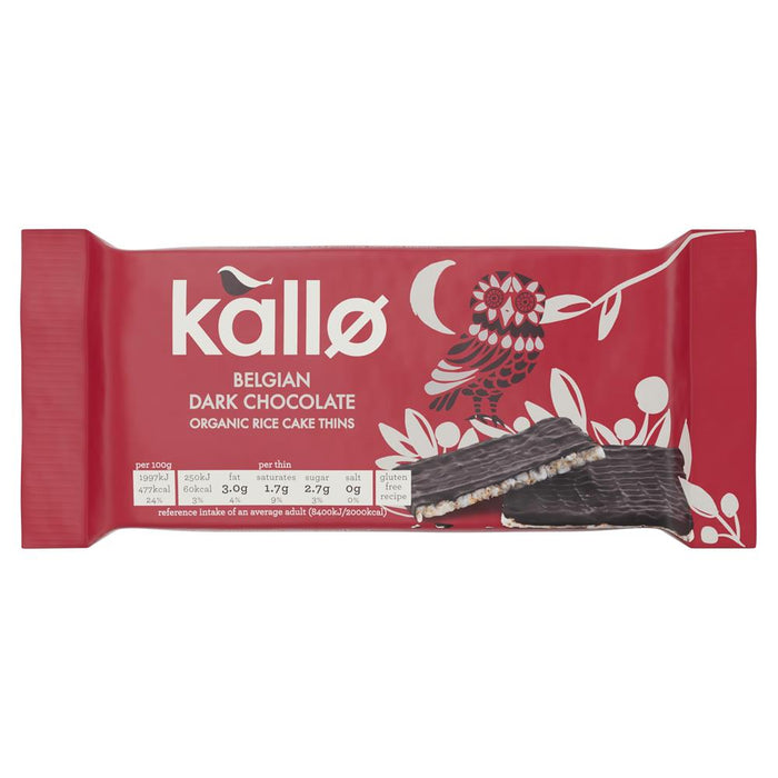 Kallo Org Dark Choc Rice Cake Thins 75g
