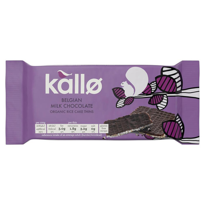 Kallo Org Milk Choc Rice Cake Thins 75g