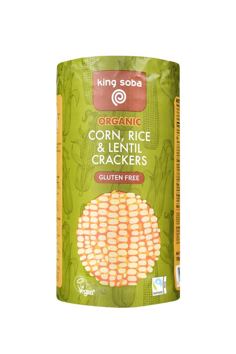 King Soba Org Corn Rice & Lentil Cracker 120g