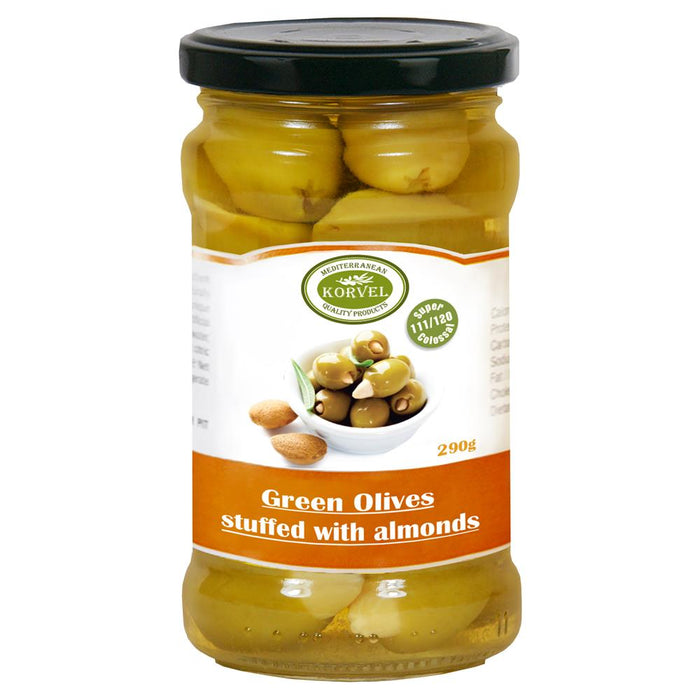 Korvel Green Olives with Almonds 290g