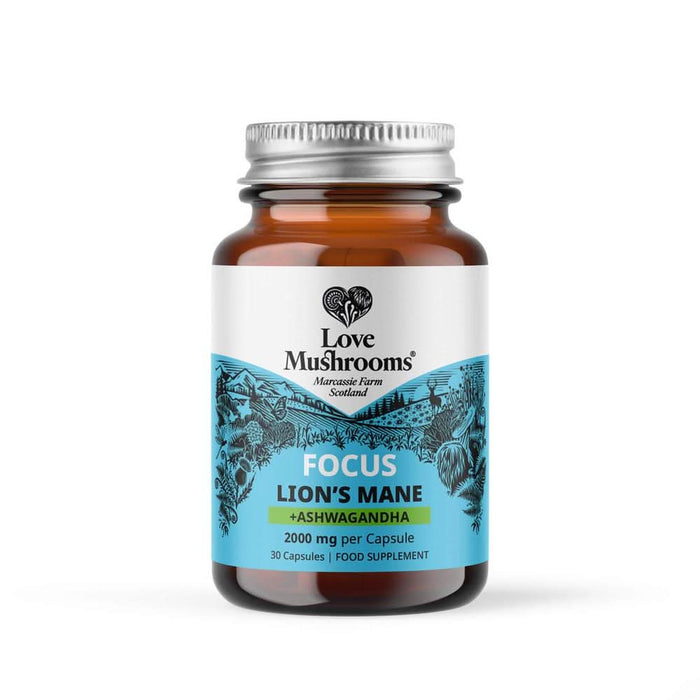 Love Mushrooms Lions Mane & Ashwagandha 30 Capsules