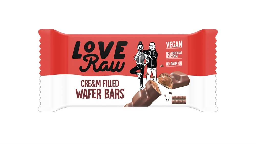 LoveRaw Cream Filled Wafer Bars 43g