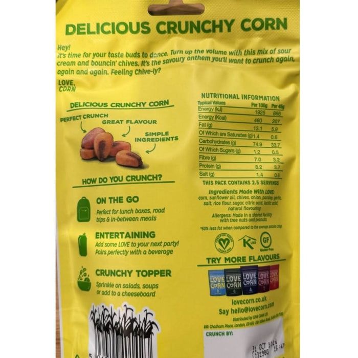 Love Corn Sour Cream & Chive Corn 115g