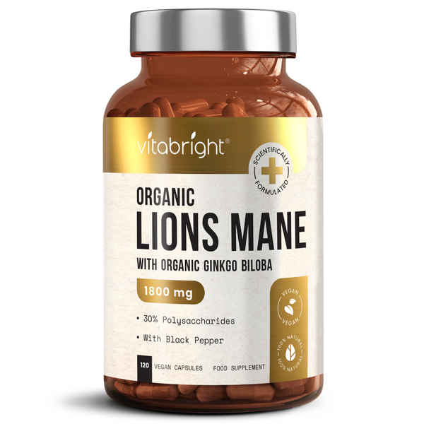 Vitabright Organic Lions Mane & Ginkgo 120 Capsules