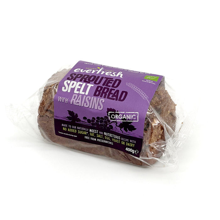 Everfresh Organic Sprouted Spelt Raisin Bread 400g