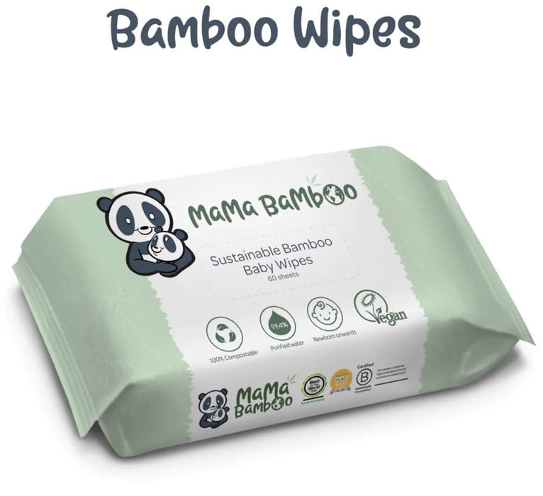 Mama Bamboo Eco Baby Wipes 60 Wipes