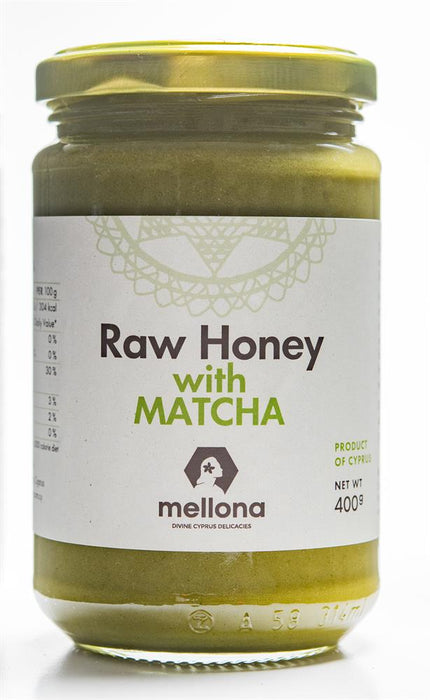 Mellona Raw Honey With Matcha Tea 400g