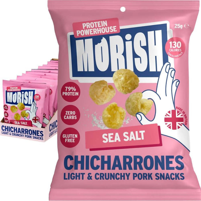 Morish Snacks Pork Chicharrones Sea Salt 25g