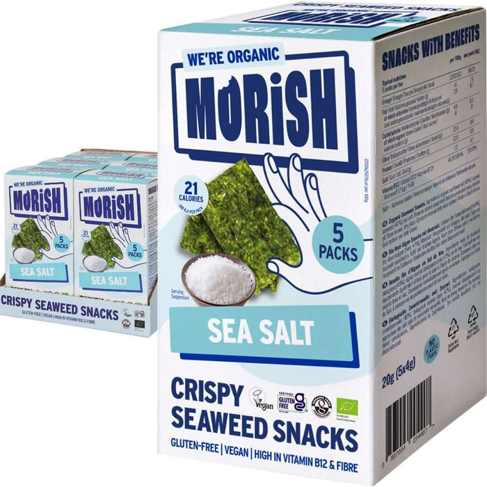 Morish Snacks Organic Sea Salt Seaweed Snack 5 Pack