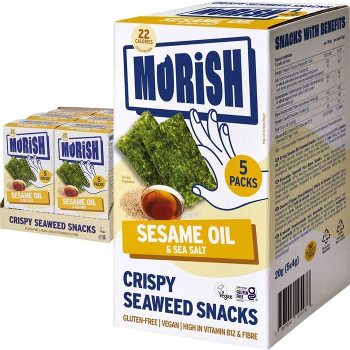 Morish Snacks Crispy Sesame Oil Seaweed 5 Pack