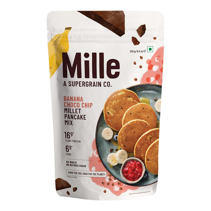 Mille Supergrains Pancake Mix: Banana Choco Chip 250g