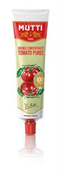 Mutti tomato puree tube, 130g, featuring vibrant red color and easy-squeeze design for cooking convenience.