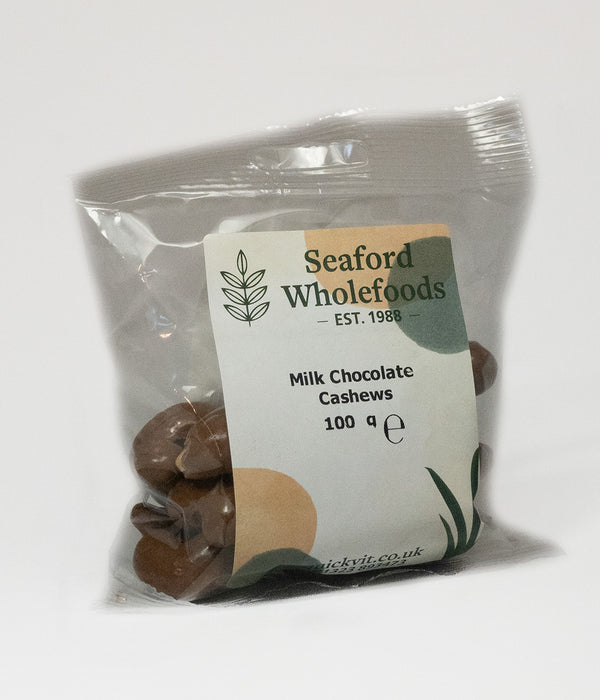 Seaford Wholefoods Milk Chocolate Cashews 100g