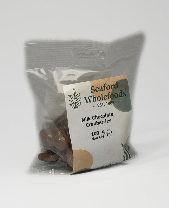 Seaford Wholefoods Milk Chocolate Cranberries 100g