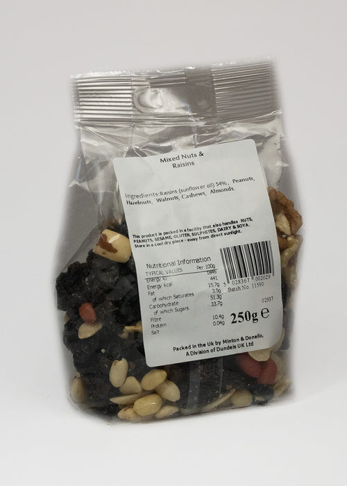 Seaford Wholefoods Mixed Nuts & Raisins 250g