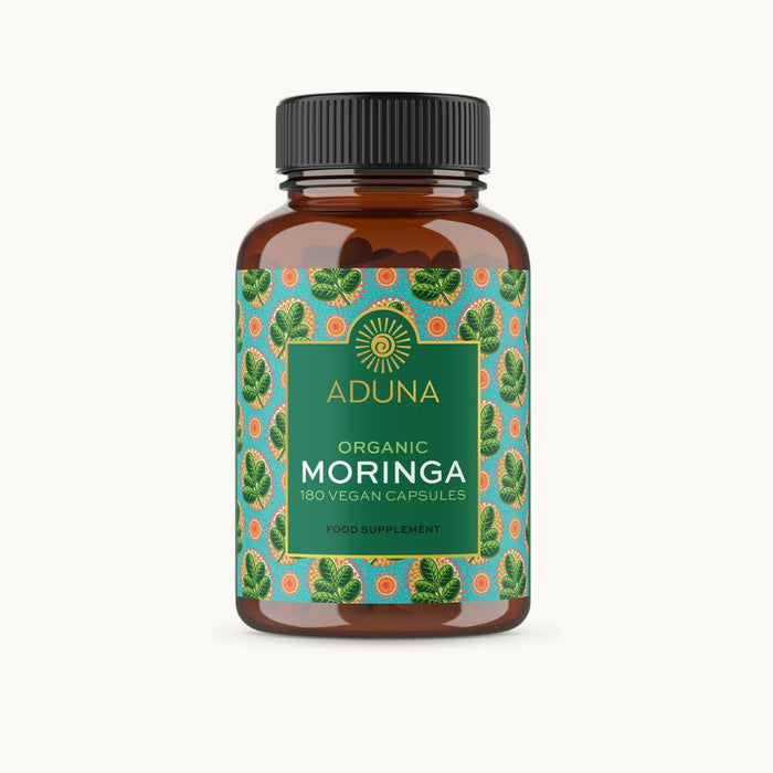 Aduna Organic Moringa 180 Capsules - Pure Leaf Powder Supplement