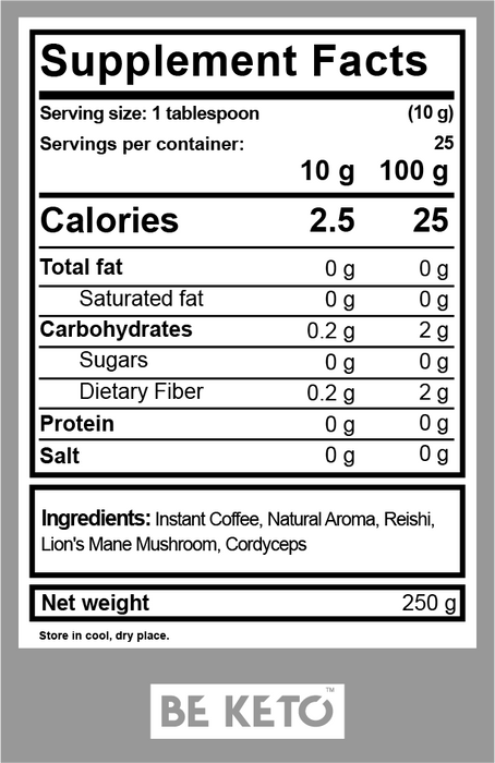 BeKeto Instant Coffee Mushroom 250g