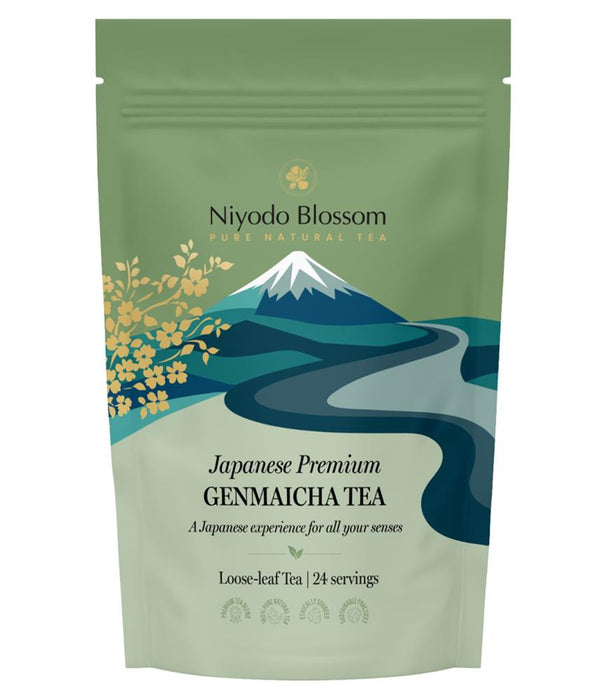 Niyodo Blossom Japanese Premium Genmaicha Tea 24 Servings