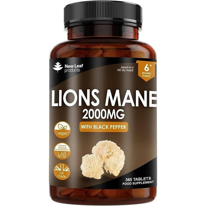 New Leaf Lions Mane Mushroom Extract 180 Tablets