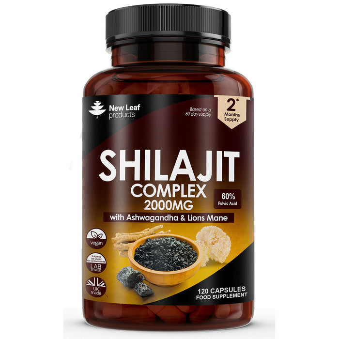 New Leaf Shilajit & Lions Mane Complex 120 Capsules