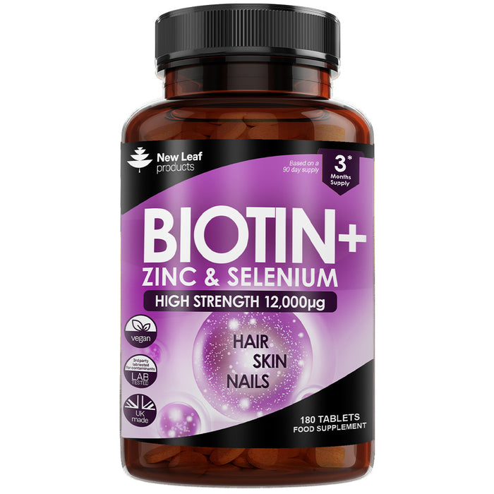 New Leaf Biotin, Zinc & Selenium 180 Vegan Tablets