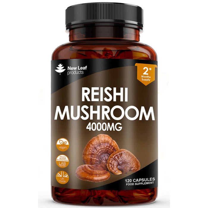 New Leaf Reishi Mushroom 4000mg Vegan 120 Capsules