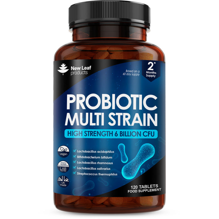 New Leaf Probiotic Multi-Strain Digestive & Gut Health 120 Tablets