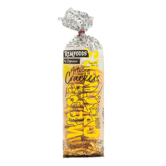 Realfoods by Organico Org Baked Crackers with EVOO 180g