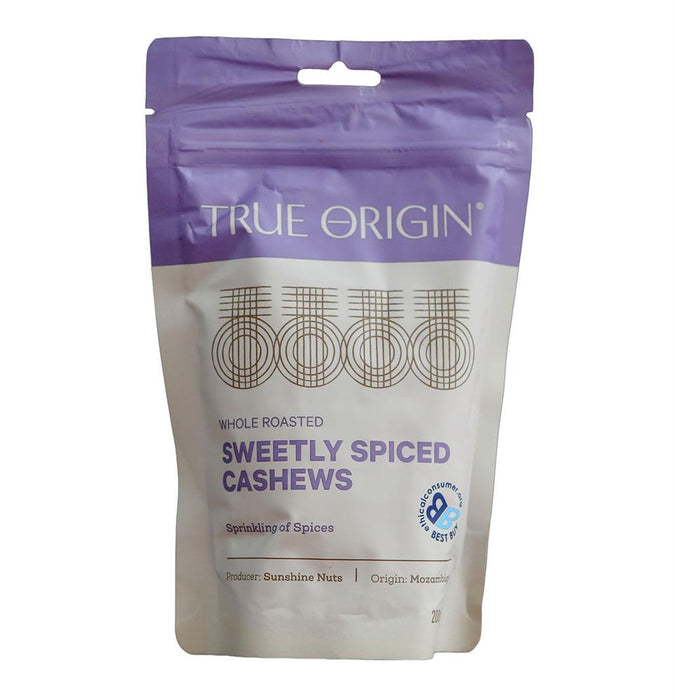 True Origin Cashew Nuts Sweetly Spiced 200g
