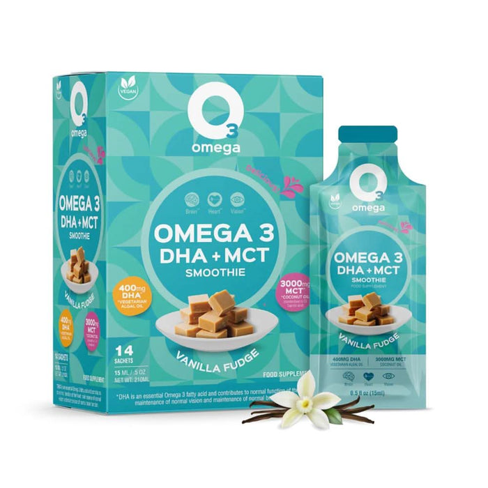 O3Omega Smoothies Brain Food Vanilla Fudge 14 Pouches
