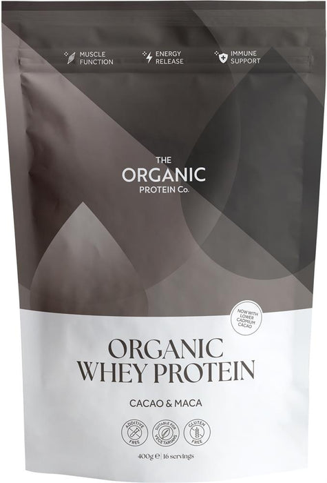 The Organic Protein Co Cacao & Maca Organic Whey 400g
